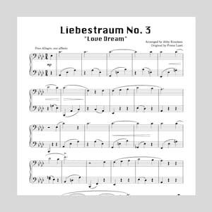SIMPLIFIED Liebestraum No. 3 | Liszt Piano Sheet Music &quot;Love Dream&quot; - Printable PDF