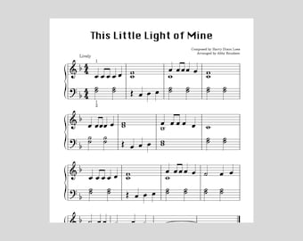 This Little Light of Mine | EASY Piano Sheet Music - Printable PDF