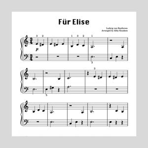 BEGINNER Für Elise | Easy Beethoven Piano Sheet Music - Printable PDF