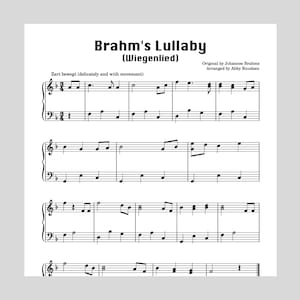 Brahm&#39;s Lullaby | Easy Piano Sheet Music - Printable PDF