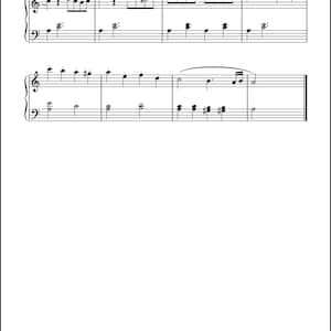 May include: A sheet of music with musical notes and a treble clef. The music is written in the key of C major and has a time signature of 4/4. The music is for a piano.