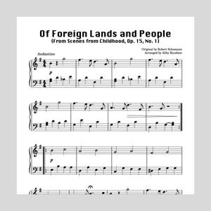 SIMPLIFIED Of Foreign Lands and People | Schumann Easy Piano Sheet Music - Printable PDF