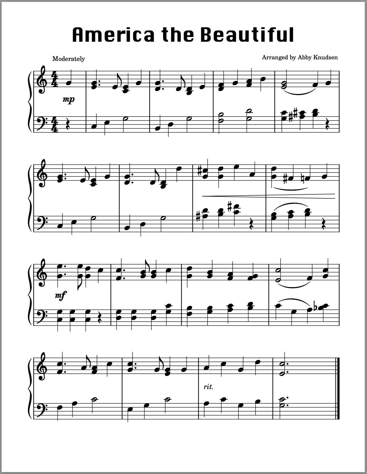 America the Beautiful | Easy Piano Sheet Music - Printable PDF - Etsy america-the-beautiful-easy-piano-sheet-music-printable-pdf-etsy