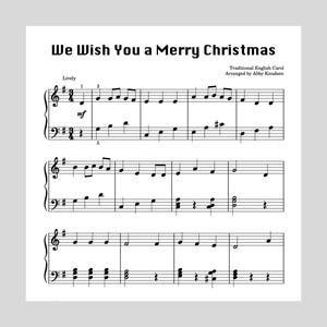 Les deseamos una Feliz Navidad / Partitura fácil para piano - PDF imprimible