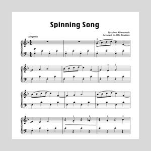 SIMPLIFIED Spinning Song | Easy Piano Sheet Music - Printable PDF
