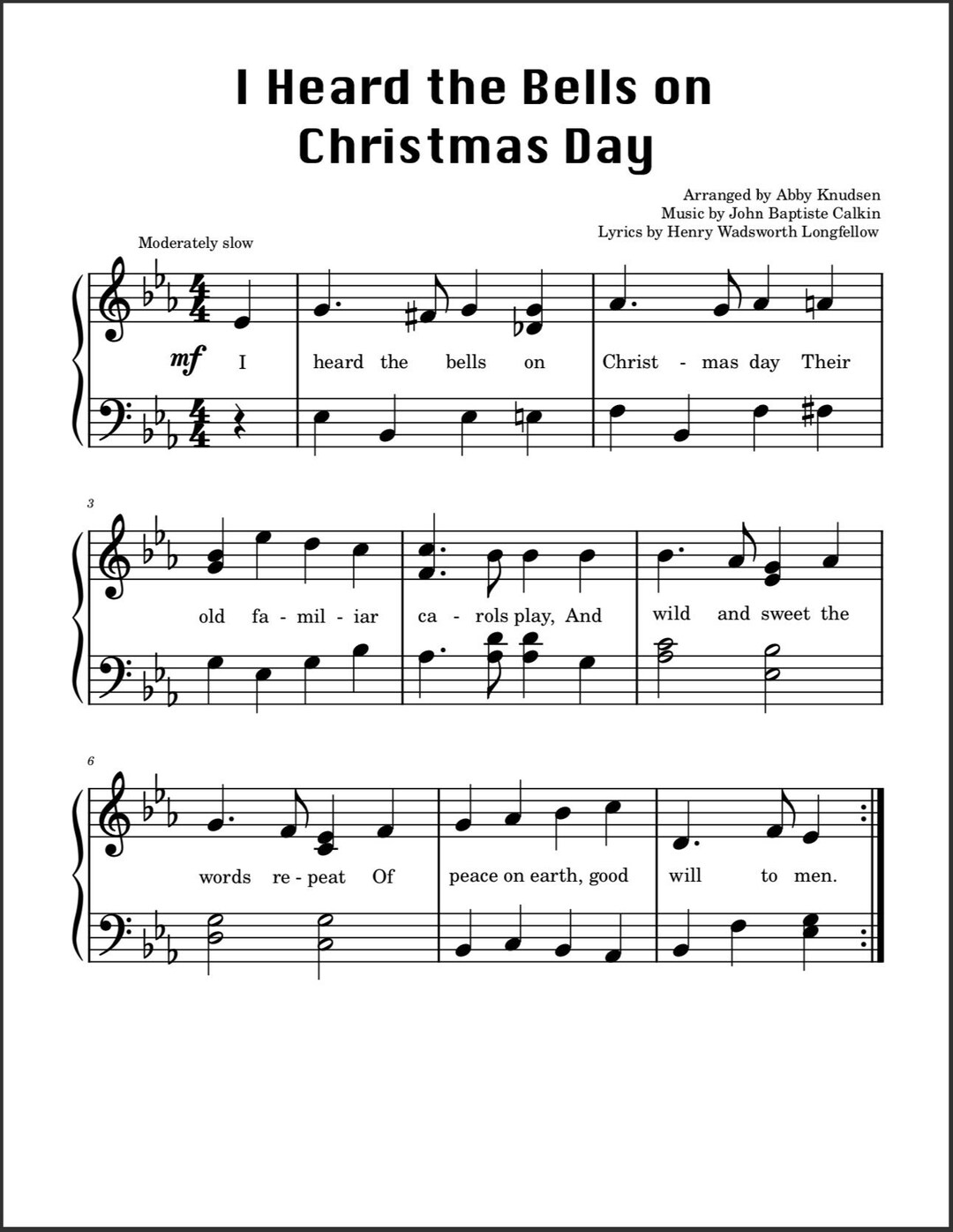 christmas piano sheet music