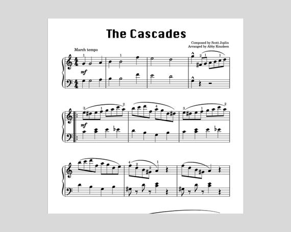 SIMPLIFIED the Cascades | Easy Joplin Ragtime Piano Sheet Music