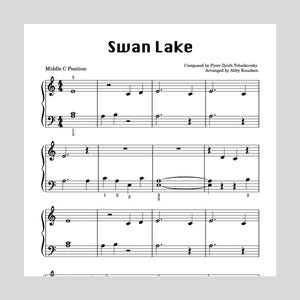 BEGINNER Swan Lake | Easy Piano Sheet Music - Printable PDF