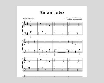 DÉBUTANT Le Lac des cygnes | Partitions pour piano facile - PDF imprimable