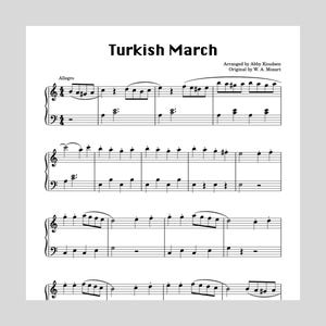 SIMPLIFIED Turkish March (Rondo Alla Turca) | Mozart Easy Piano Sheet Music - Printable PDF