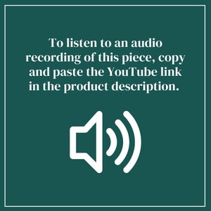 May include: A white speaker icon on a dark green background with the text "To listen to an audio recording of this piece, copy and paste the YouTube link in the product description."