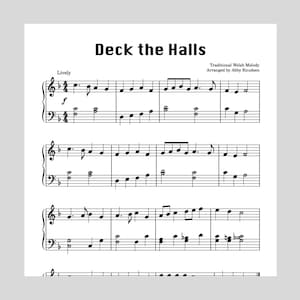 Deck The Halls | Easy Christmas Piano Sheet Music - Printable PDF