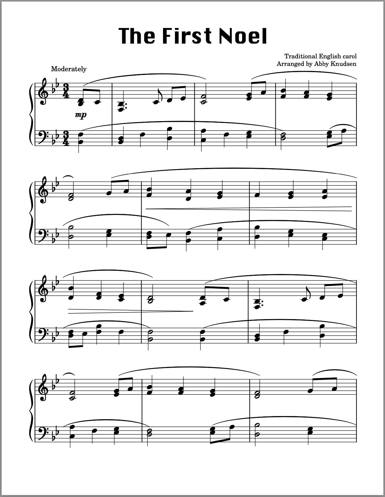 The First Noel | Intermediate Christmas Piano Sheet Music