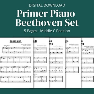 BUNDLE! Beginner Beethoven Sheet Music | Printable PDF