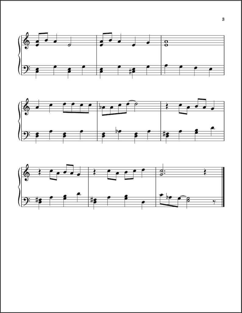 Jingle Bell Rock Easy Piano Christmas Sheet Music Printable PDF Etsy