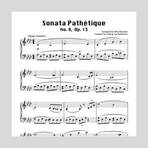 SIMPLIFIED Sonata Pathétique (Original Key) | Intermediate Beethoven Piano Sheet Music - Printable PDF