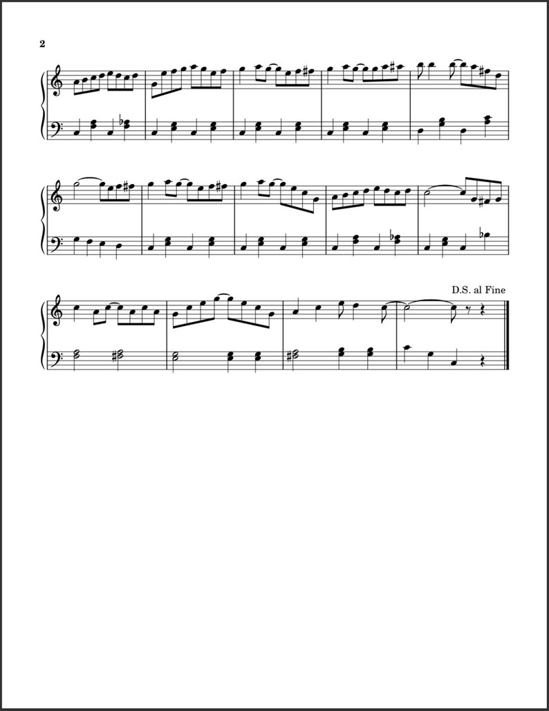 SIMPLIFIED The Entertainer Easy Joplin Piano Sheet Music Printable PDF image 2