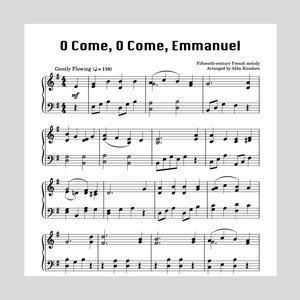 O Come, O Come, Emmanuel | Easy Piano Christmas Sheet Music - Printable PDF