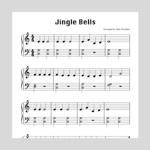 PRIMER LEVEL Jingle Bells | Easy Christmas Piano Sheet Music - Printable PDF