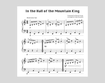 SIMPLIFIED In the Hall of the Mountain King | Easy Piano Sheet Music - Printable PDF