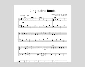 ジングルベルロック | 簡単ピアノクリスマス楽譜 - 印刷可能なPDF