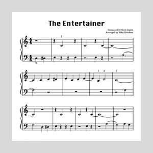 NYBÖRJARE The Entertainer | Enkla Joplin-noter för piano - Utskrivbar PDF