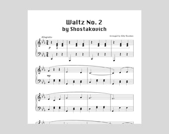 SIMPLIFIED Waltz No. 2 by Shostakovich | Piano Sheet Music - Printable PDF