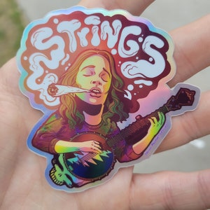 Holographic Indigo Billy Strings Stickers