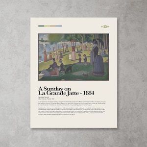 A Sunday on La Grande Jatte Poster | PRINTABLE Digital Download | Beautiful Painting Print | Minimal, Modern, Vintage Style | Home Wall Art