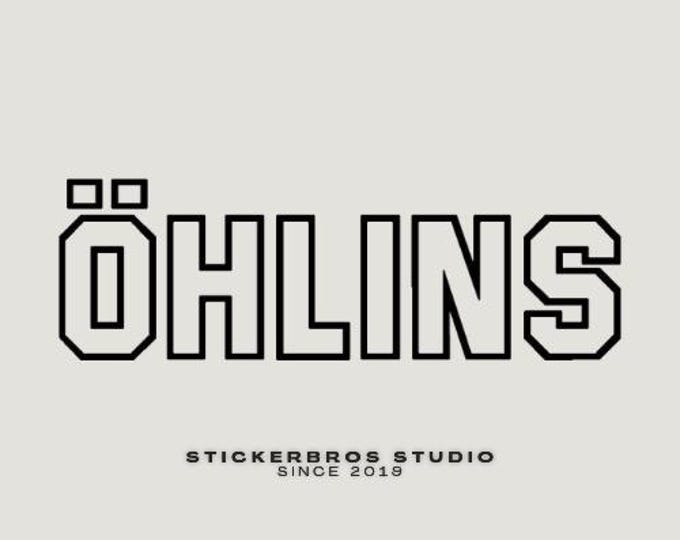 Twisted Melon Designs Öhlins Clear Vinyl Graphics Stickers – 2 Pieces – Black, Large Style 2 (75mm)