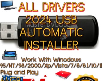 Ultimate Driver Solution - 64GB USB All Windows NT/95/98/2000/xp/7/8/10/11 USA
