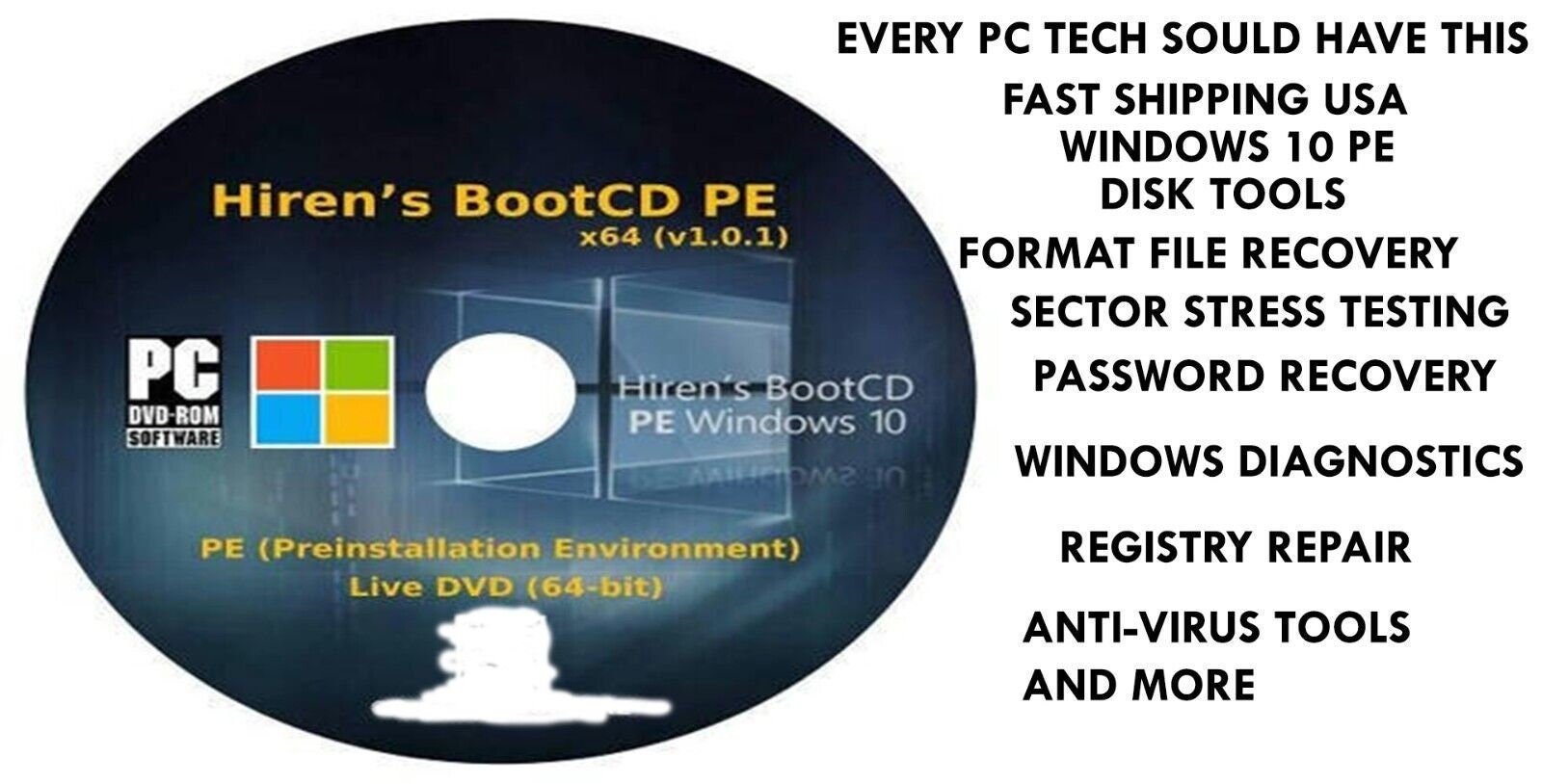 Hiren's Boot CD PC Repair, Virus Removal, Clone, Recovery, Password Utilities - Etsy