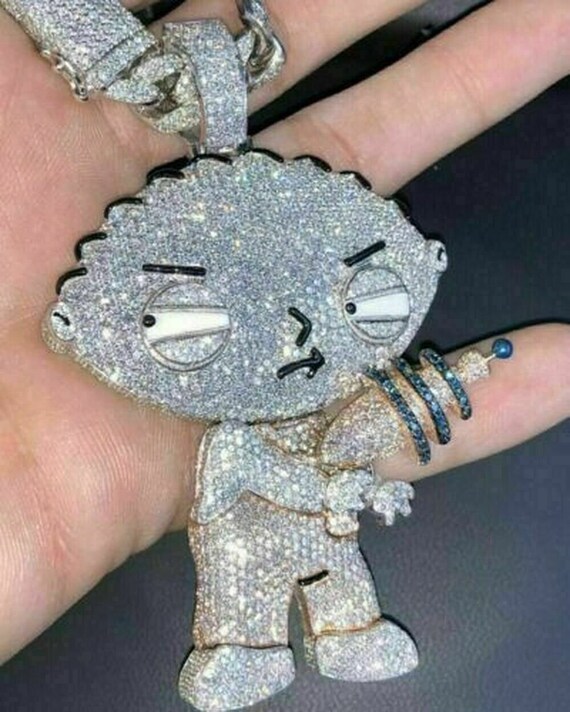 2.00 Ct Diamond Cartoon Pendant Iced Out Cartoon Pendant - Etsy