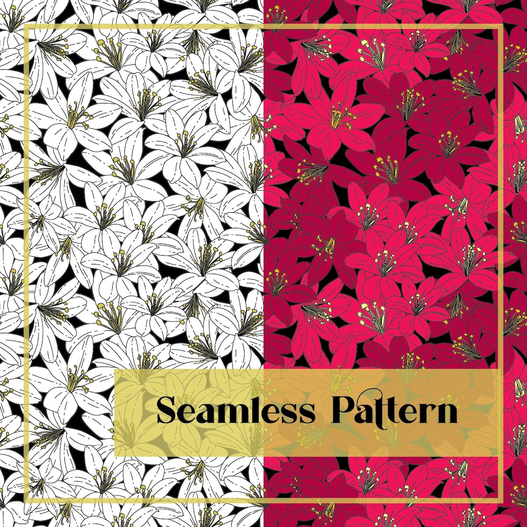 Red Floral Seamless Pattern: Digital Paper for Scrapbooking - Etsy