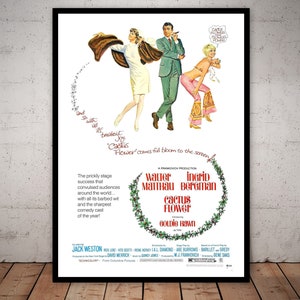 Kaktus Blume - Film Classic Poster - Digital Download - Druckbare Kunst - Walter Matthau