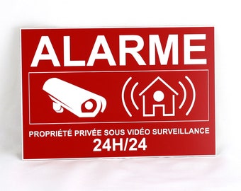 Plaque Alarme Gravée Design pour Portail Ou Entrée - Sécurité Élégante 150x100mm - Avertissement Discrétion - Accessoire Maison Sécurité