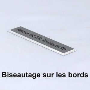 Plaque Aluminium 70x15mm, plaque boite aux lettres plaque d'urne funéraire plaque signalétique plaque de porte Argent