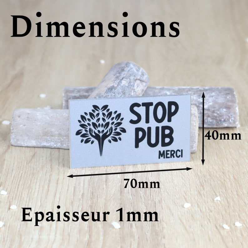 Dimension de la plaque stop pub 40x40mm