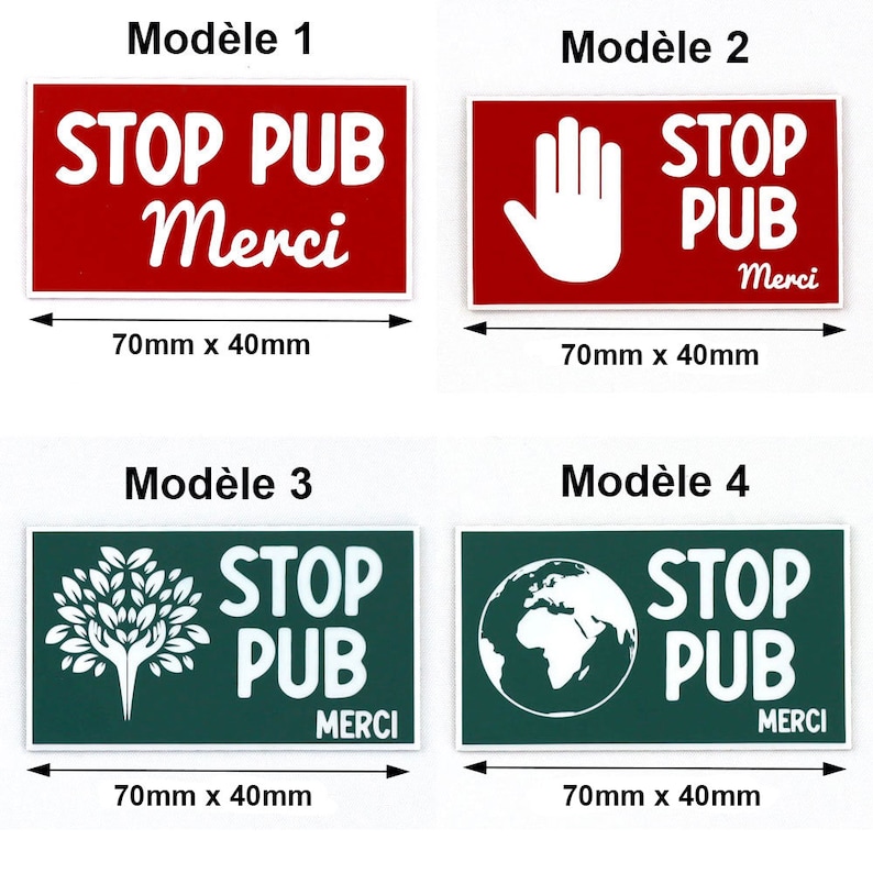 Stop Pub Plate Different Sizes And Colors to Place on Your Mailbox or Apartment Entrance image 2