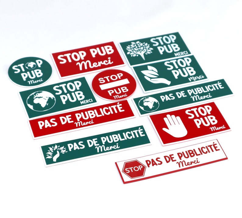 Stop Pub Plate Different Sizes And Colors to Place on Your Mailbox or Apartment Entrance image 1