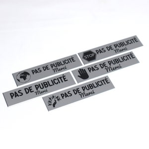 Plaque Stop Pub En Aluminium Argenté Et Gravé Pour Boite Aux Lettres 100mmx25mm, Solide et Résistante Aux Intempéries