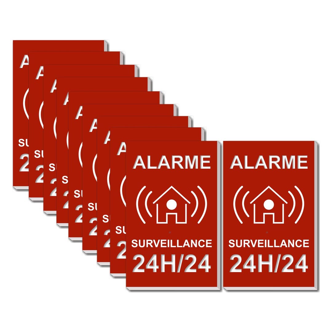 LOT de 10 Plaques alarme plastique acrylique avec GRAVURE épaisseur 1 — free download