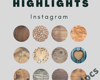 Highlights Instagram copre Confezione da 24 pezzi in legno