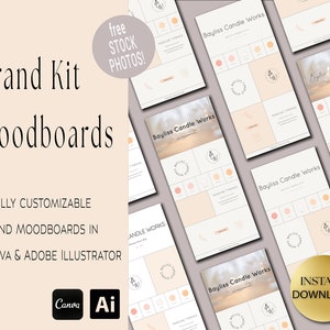 Modern Moodboard Template for Coaches & Creatives – Canva + Illustrator, Editable Brand Kit
