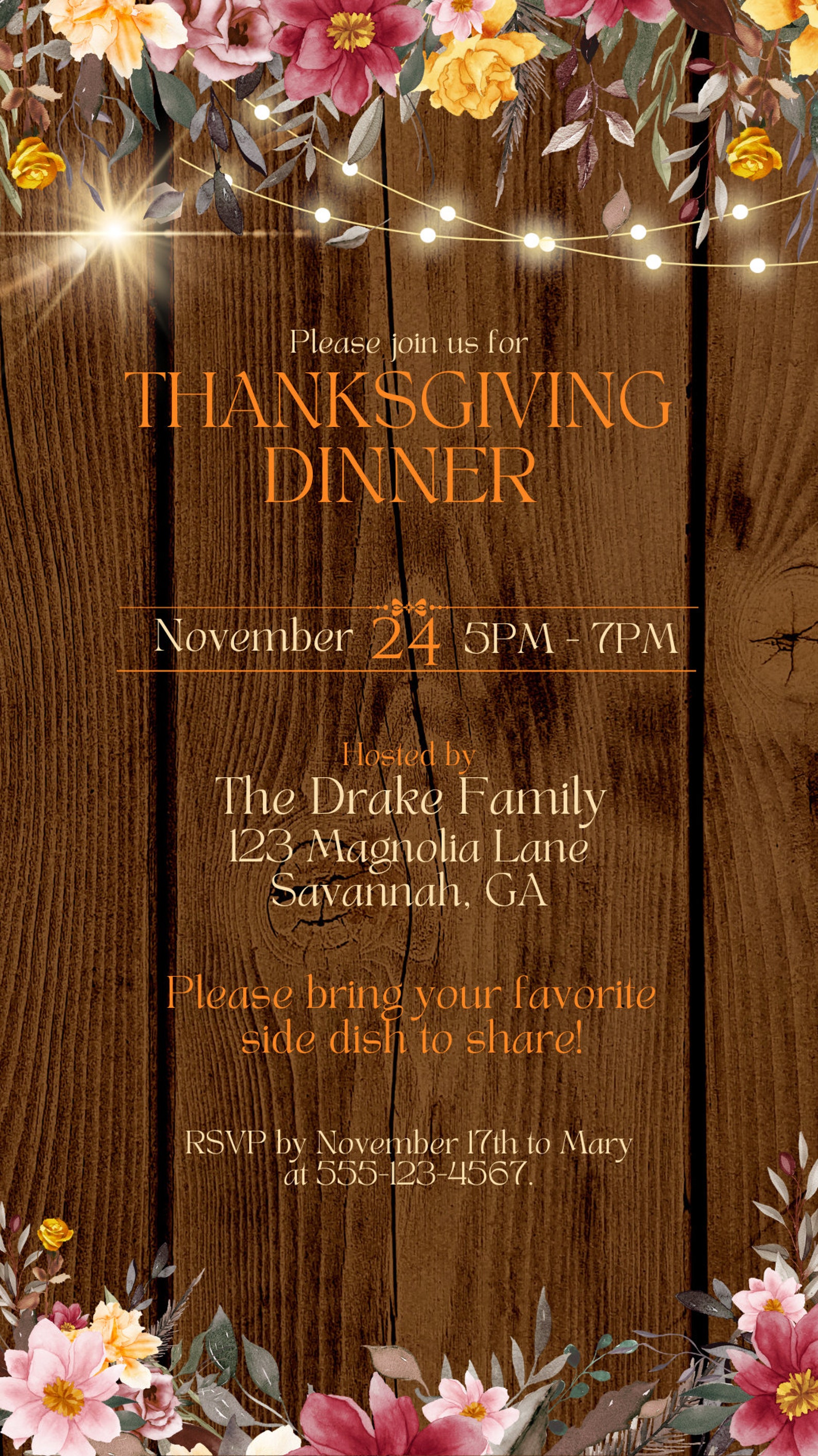 Thanksgiving lunch invitation templates