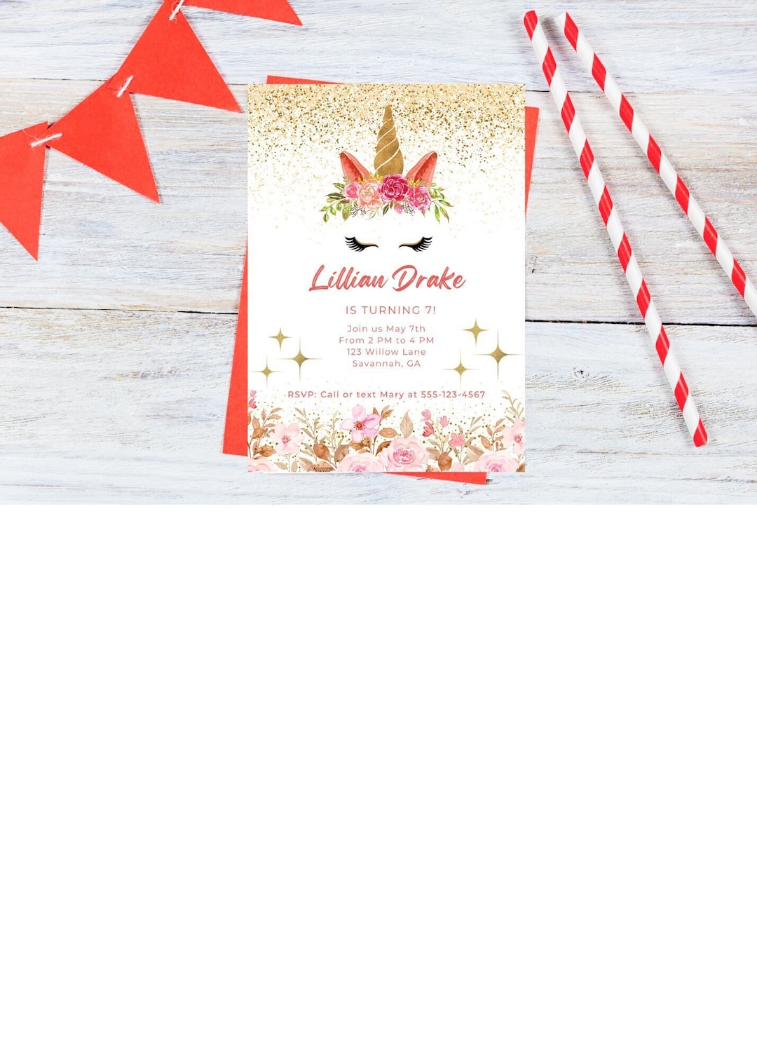 Birthday Party Invitation Template, Digital Download, Printable