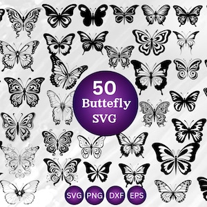 Fichiers SVG Bundle papillon, papillon SVG, papillon SVG en couches, fichiers papillon pour Cricut, clipart papillon, papillons Svg, Dxf, eps
