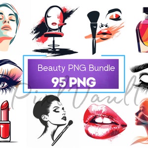 Makeup Clipart, Lippenstift Clipart, Rosa Makeup Clipart, Makeup png bündel, Nagellack Clipart, Eyeliner Clipart, Wimpern Clipart, PNG