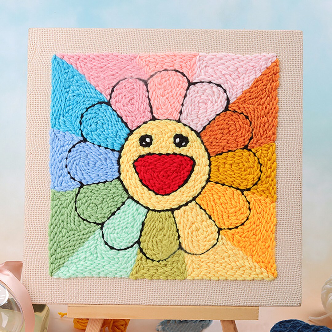 Beginner Punch Needle Kits Cute Pattern Fabric Punch Needle Etsy