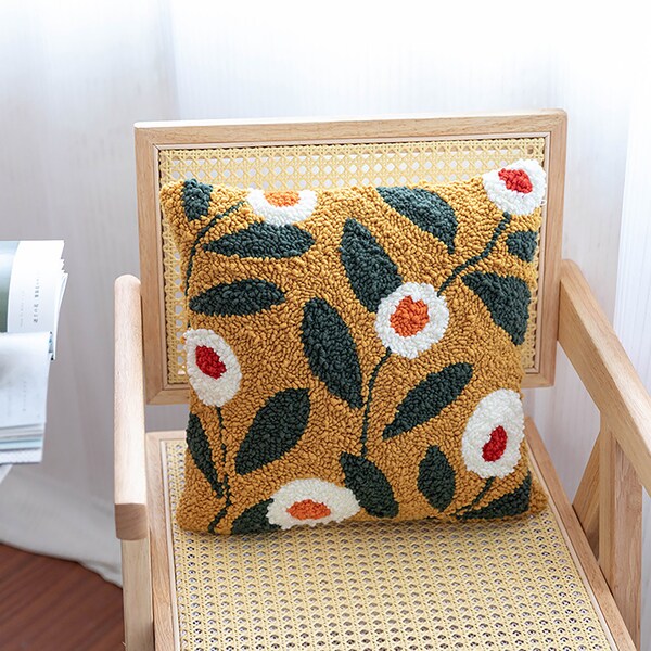Punch Needle Pillow Etsy